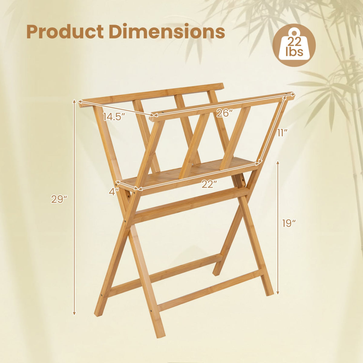 Bamboo Art Print Rack for Canvas Storage and Display-Natrual view 4