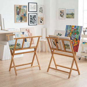 Bamboo Art Print Rack for Canvas Storage and Display-Natrual view 5