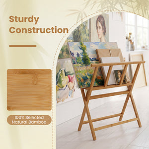 Bamboo Art Print Rack for Canvas Storage and Display-Natrual view 6