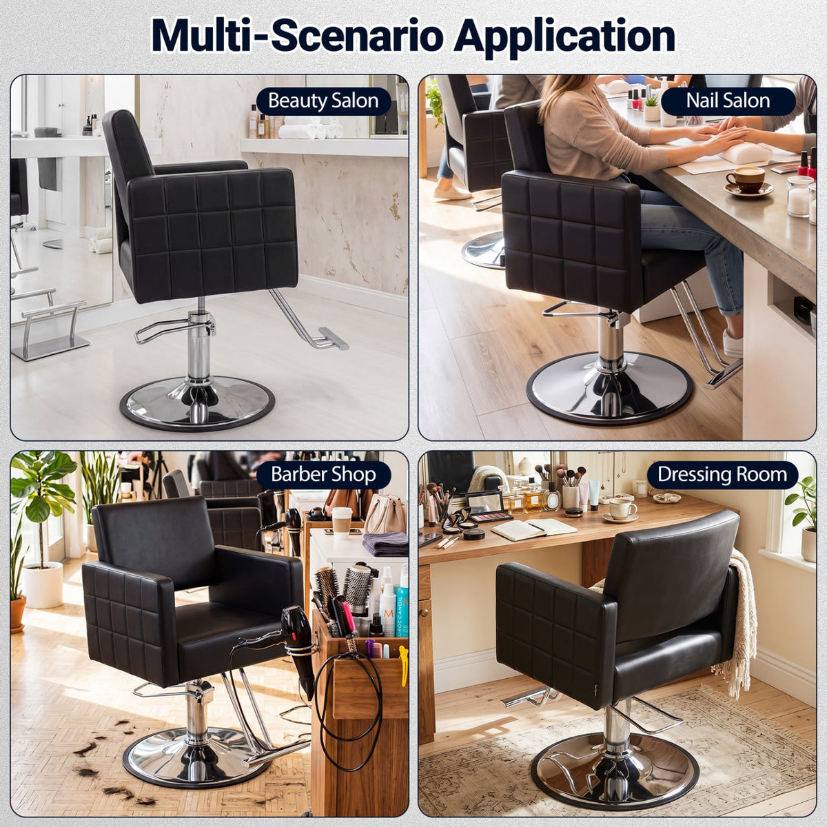 Barber Salon Chair Beauty Styling Chair with Hydraulic Pump and Adjustable Height 360°Swivel Spa Chair-Black view 8