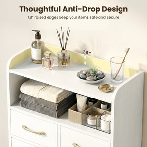 Bathroom Storage Cabinet Freestanding Floor Cabinet with 2 Drawers and 2 Doors-White view 7