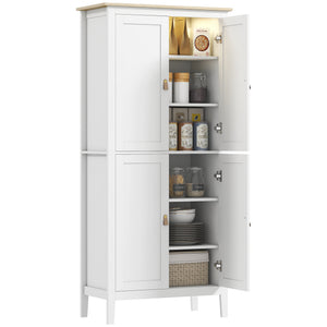 69.5" Tall Kitchen Pantry Storage Cabinet with Motion Sensor LED Light, Modern Kitchen Pantry Cabinet, Green – view 8