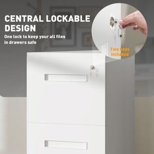 File Cabinet, Vertical Filing Cabinet with Adjustable Partition for A4 Letter Size, Lockable for Office – view 10