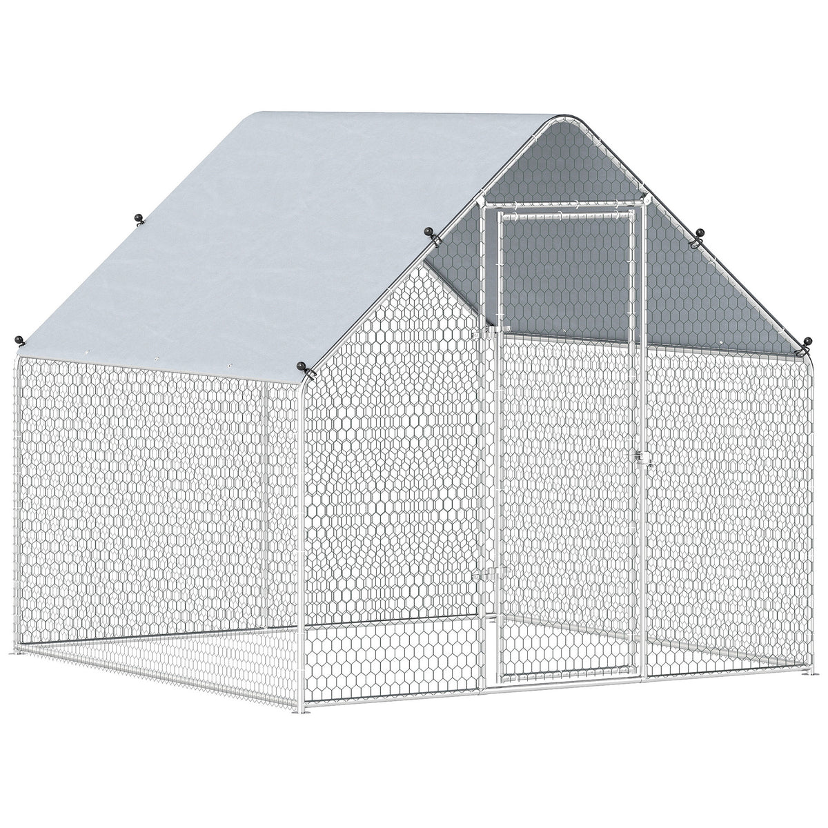 9.8' x 19.7' x 6.6' Chicken Coop Cage, Outdoor Hen House w/Cover & Lockable Door
