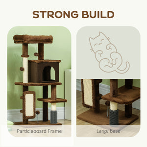 41 Inch Cat Tree with Scratching Posts, Cat Bed, Condo, Grooming Brush, Jumping Platforms, Toy Balls, Anti-tip Kit