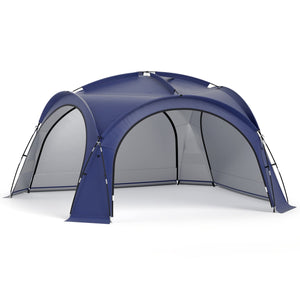 Beach Tent for 12-15 People Easy Setup Dome Canopy Tent with 4 Removable Zippered Sidewalls-Blue view 4