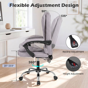 Big High Back Executive Chair with Linkage Armrests and Leather Padded Seat for Office-Gray view 7
