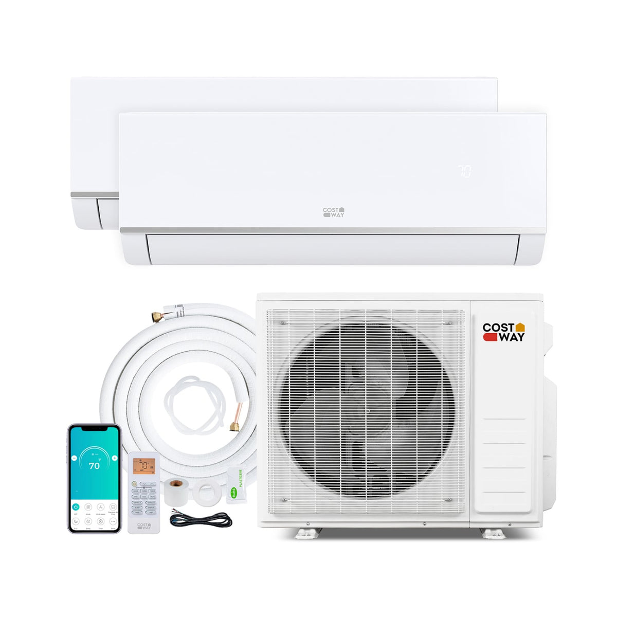 Blast Pro 20000 BTU 2 Zone 23 SEER2 Mini Split AC with Heat Pump-9K + 9K