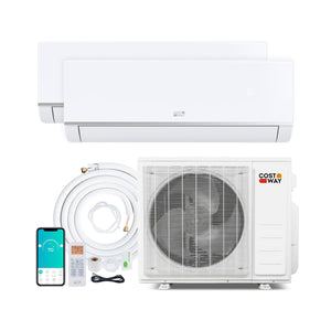 Blast Pro 20000 BTU 2 Zone 23 SEER2 Mini Split AC with Heat Pump-9K + 12K