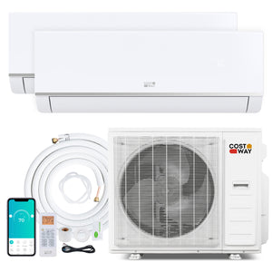 Blast Pro 38000 BTU 2 Zone 20 SEER2 Mini Split AC with Heat Pump-12K + 18K