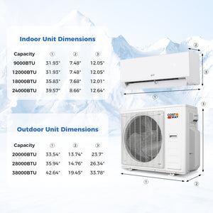 Blast Pro 38000 BTU 3 Zone 20 SEER2 Mini Split AC with Heat Pump 9K + 9K + 9K view 3