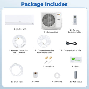 Blast Pro 38000 BTU 2 Zone 20 SEER2 Mini Split AC with Heat Pump-12K + 18K view 4
