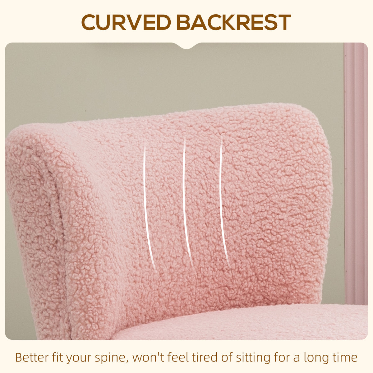 Lounge Chair for Bedroom Living Room Chair with Soft Upholstery and Gold Legs Pink – view 4