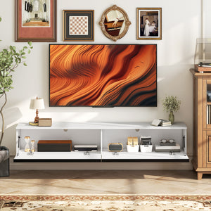 Wall Mounted TV Stand, Floating TV Cabinet with Storage, for TVs up to 70", High Gloss Effect – view 34