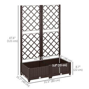 Raised Garden Bed with Trellis, Plastic Raised Flower Bed with Drainage Holes and Drain Plugs – view 9
