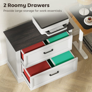 Lateral Filing Cabinet, Farmhouse File Cabinet with 2 Silent Drawers for Letter/A4/Legal Size Files, Black – view 10