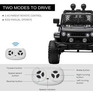 Aosom 12V Battery Powered Kids Ride On Car Off Road Truck Toy w/ Parent Remote