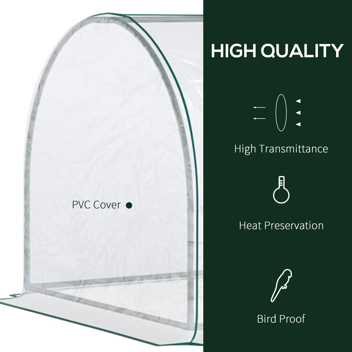 8' x 3' x 2.6' Mini Greenhouse Portable Hot House for Plants with Zippered Doors for Outdoor, Indoor – view 3