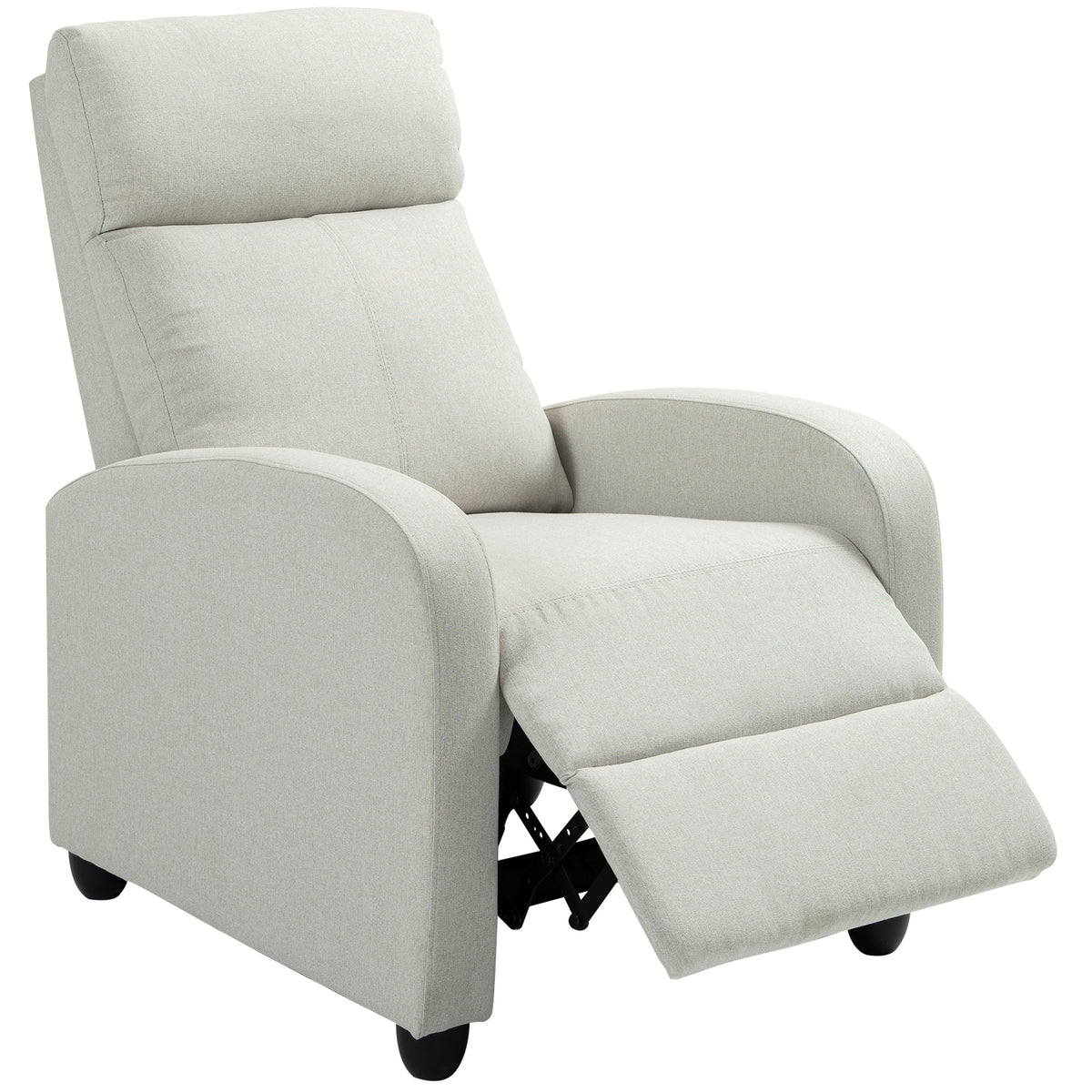 Fabric Recliner Manual Home Theater Seating Single Linen-Touch Sofa Armchair for Living Room, Light Grey – view 4