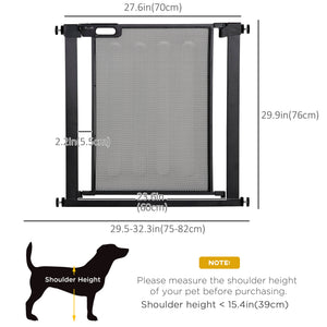 29.5"-32.3" Metal Pet Gate, w/ Auto Closing Door, Double Locking, Dog Gate for Doorways, Stairs, Hallways – view 2