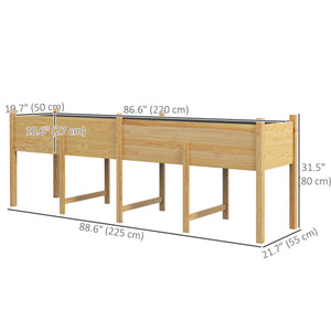 Wooden Raised Garden Bed Planter, Large Elevated Planter Box with Legs, Bed Liner and Drain Holes, Grey – view 9