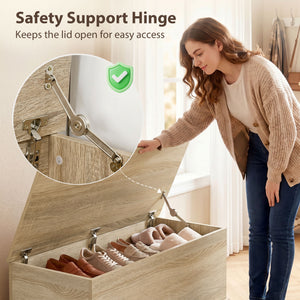 39.5" Storage Chest with 2 Safety Hinges, Storage Box Organizer with Flip-Top Lid, Entryway Storage Bench – view 18