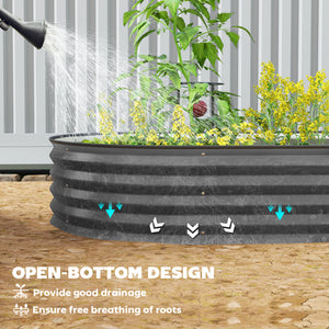 6' x 3' x 1' Large Outdoor Planter Box, Galvanized Raised Garden Bed with Metal Plant Stake, Dark Grey