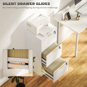 Lockable Filing Cabinet with 2 Fluted Drawers, File Cabinet with Adjustable Hanging Rails for A4 Letter – view 25