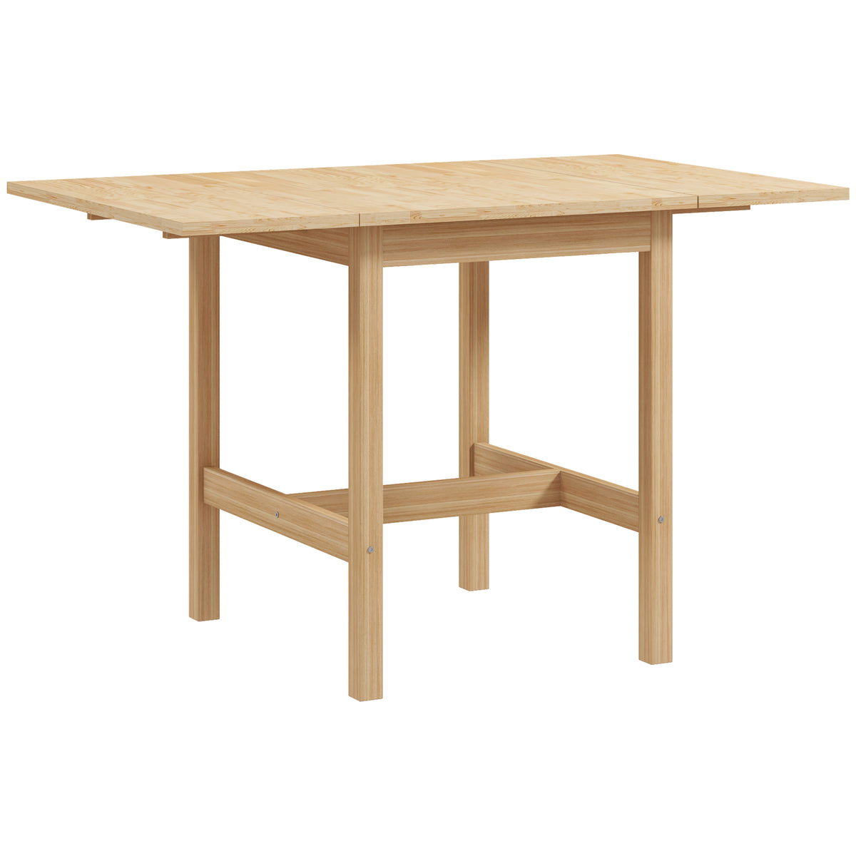Solid Wood Kitchen Table, Farmhouse Drop Leaf Tables for Small Spaces, Folding Dining Table, Nature Wood