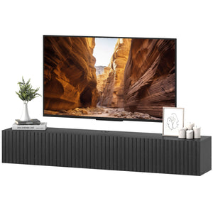 71" Floating TV Stand for TVs up to 72 Inch, Wall Mount Media Console with 2 Fluted Flip-Down Doors – view 15