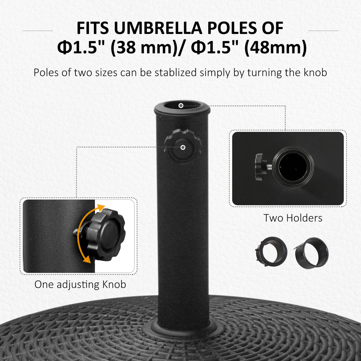 20.5" Round Parasol Base Resin Patio Umbrella Base Garden Parasol Holder Outdoor Offset Weight Stand – view 5