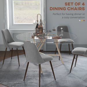 Upholstered Dining Chairs Set of 4, Velvet Accent Chair with Back and Wood-grain Steel Leg for Kitchen – view 27