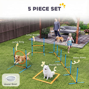 Dog Agility Training Equipment, 5PCS Dog Obstacle Course Starter Kit with Carrying Bag