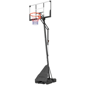 Soozier Portable Basketball Hoop Height Adjustable 8-10 Ft with 47" Shatterproof Backboard, Shock Absorbent Rim, Fillable Base