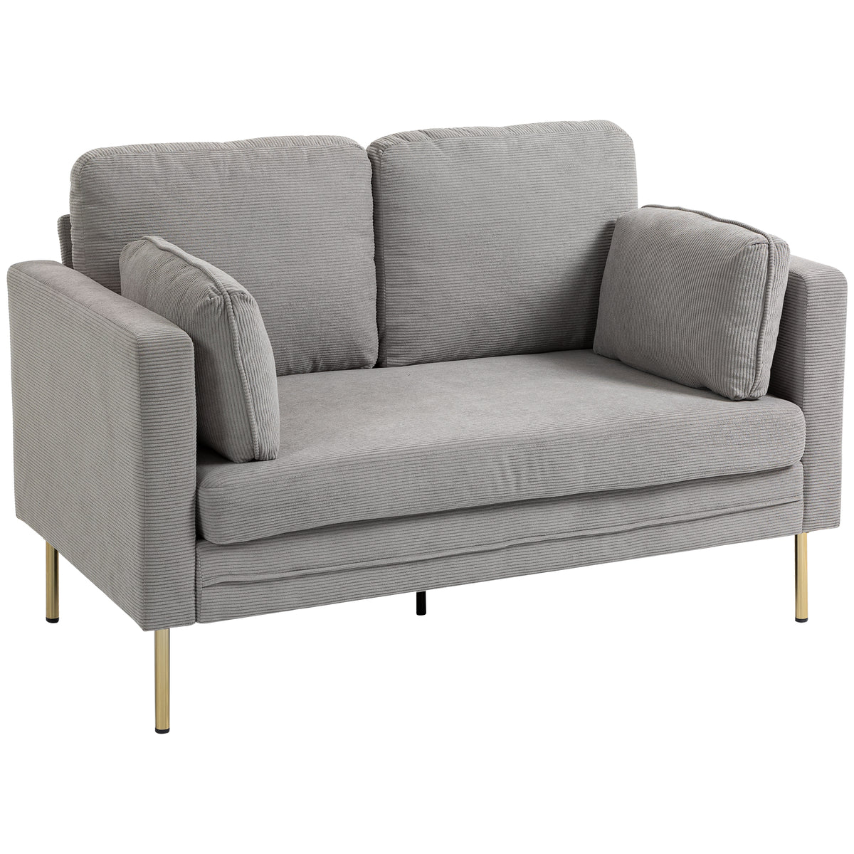 Loveseat Sofa, 55" Small Sofa Couch with 2 Pillows, Metal Legs for Living Room, Bedroom, Apartment – view 8