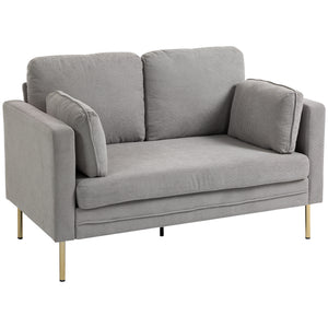 Loveseat Sofa, 55" Small Sofa Couch with 2 Pillows, Metal Legs for Living Room, Bedroom, Apartment – view 8