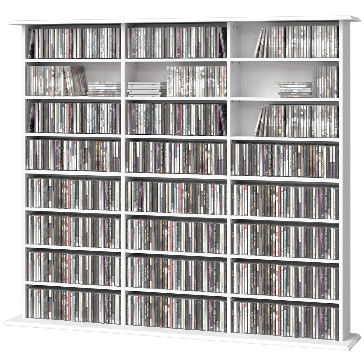 Media Storage Cabinet, 8-Tier DVD Shelf with 18 Adjustable Shelves, Holds 1032 CDs, 594 DVDs or Blu-rays – view 8