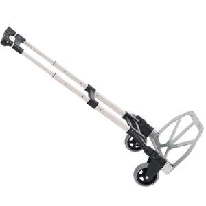 Folding Hand Truck and Dolly with 2 Wheels for Moving, Heavy Duty Luggage Handcart, Aluminum Box Cart with 3 Level Adjustable Telescoping Handle for 154lbs Load Capacity