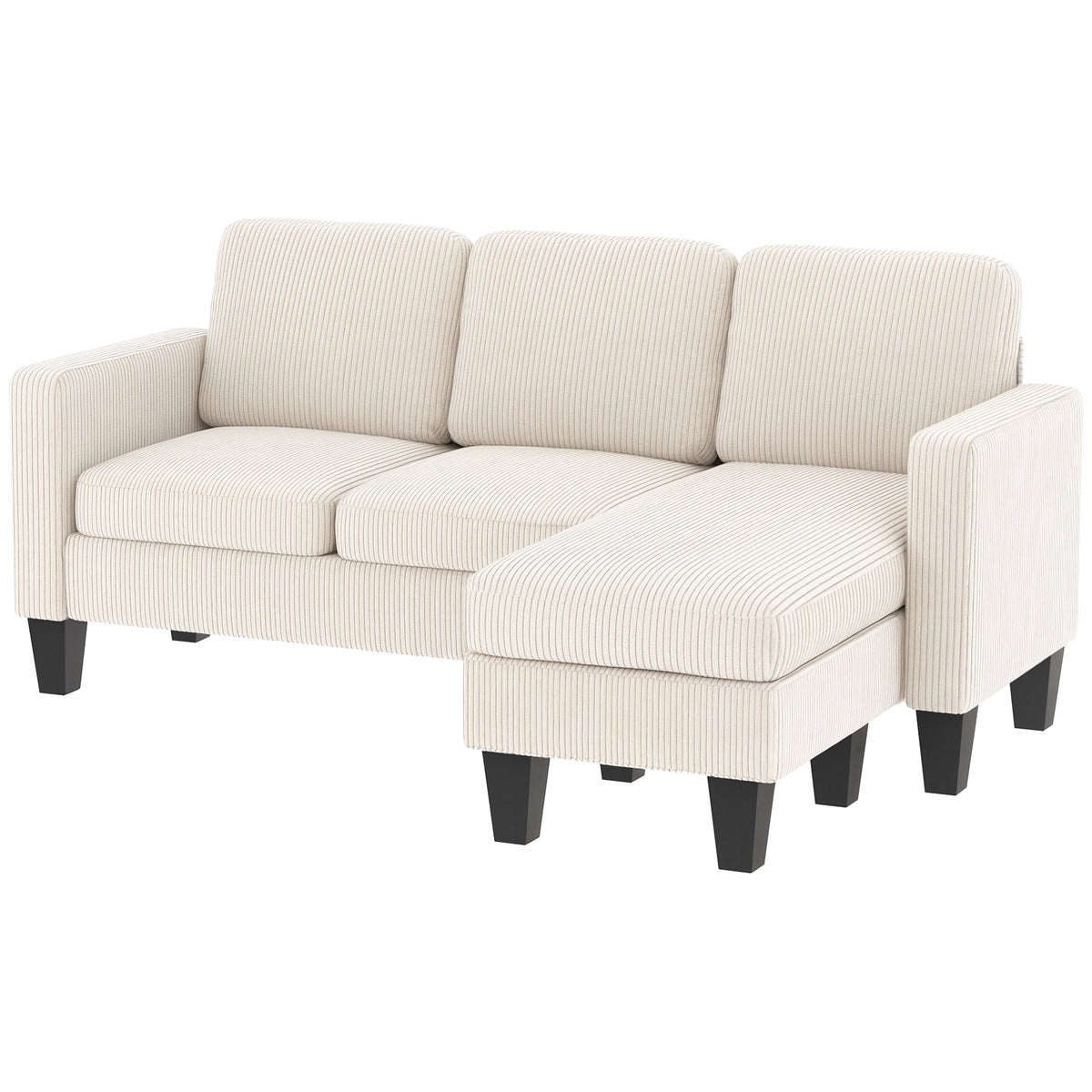 Sectional Sofa, L Shaped Couch, with Changeable Chaise or Ottoman, Dark Grey – view 8