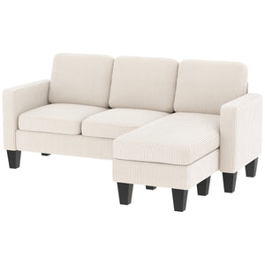 Sectional Sofa, L Shaped Couch, with Changeable Chaise or Ottoman, Dark Grey – view 8