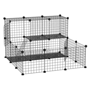 Small Animal Cage Rabbit Cage with Door, Guinea Pig Playpen, Small Animal Fence for Bunny, Chinchilla, Freret, Chinchilla, Indoor and Outdoor Use, Total 31 Panels, 41.3" x 41.3" x 27.6"