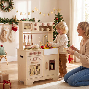 Chef Pretend Play Kitchen for Kids with Realistic Lights and Sounds-Yellow view 6