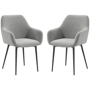 Dining Chairs Set of 2, Velvet-look Fabric Upholstered Kitchen Chairs with Backrest – view 8
