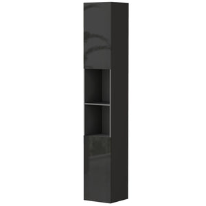 Tall Bathroom Cabinet, High Gloss Storage Cabinet with Doors and Adjustable Shelves, 11.8" x 11.8" x 71.5"