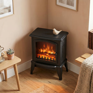 Electric Fireplace Heater, Freestanding Fireplace Stove with Realistic Flame Effect – view 6