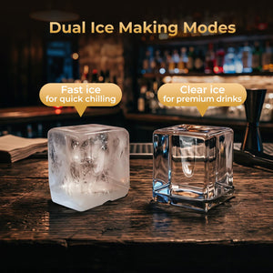 Clear Ice Cube Maker Countertop 1.6 Inches Large Square Ice Cubes-Silver view 5
