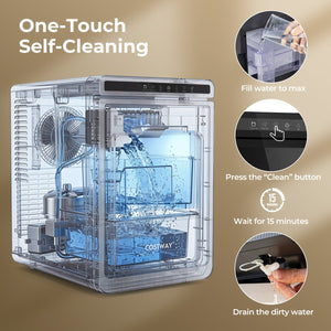 Clear Ice Cube Maker Countertop 1.6 Inches Large Square Ice Cubes-Silver view 9