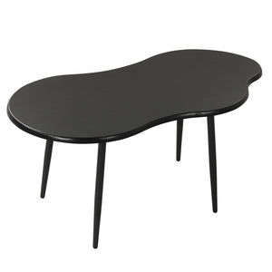 Cloud Shape Coffee Table 39.5 inch Irregular Center Table with Metal Frame-Black view 4