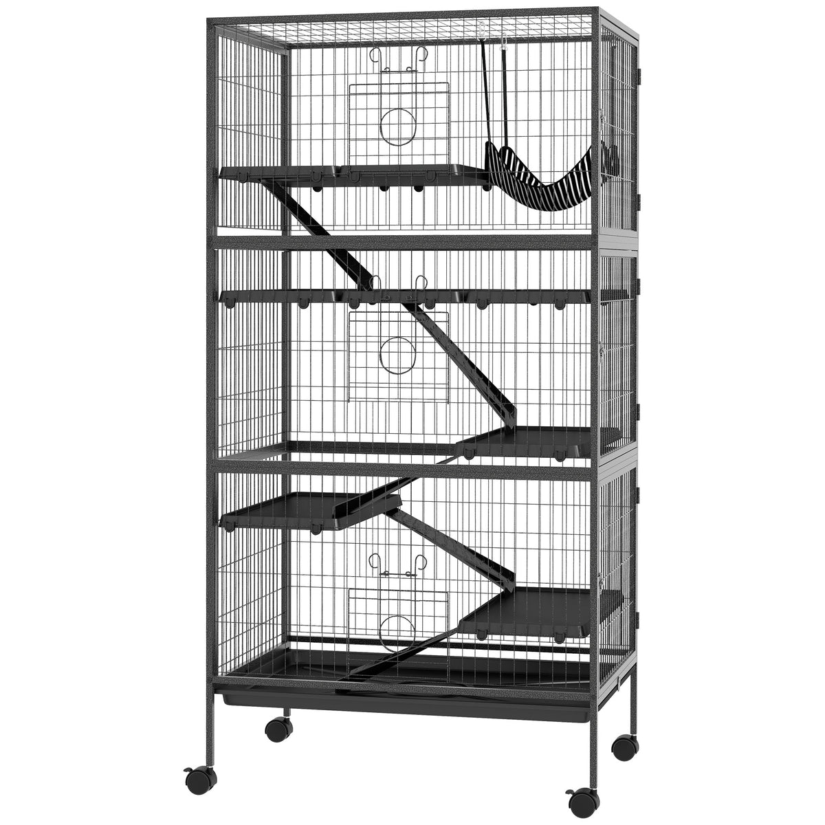 5-Tier Rolling Small Animal Cage, Deluxe Guinea Pig Cage, Ferret Cage for Mink Chinchilla Kitten Rabbit – view 22