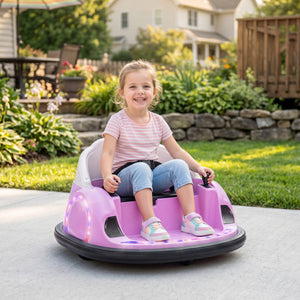 Qaba 12V Bumper Car for Toddlers, Ride On Car with 360 Degree Remote Control, Lights Music Horn, for 1.5-5 Years
